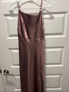Birdy Grey Satin Slip Maxi Dress in Dusty Rose